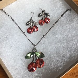 Cherry Necklace/Earring Set 🍒